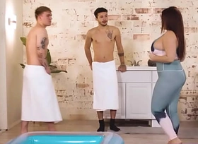 MassageMyFantasy porn  - Busty milf masseuse fucks 2 virgin guys