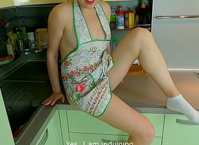 Horny girl masturbates in kitchen before cooking - he caught and fucked me and filled my tight pussy with his sperm! Hyperactive by Nata Sweet