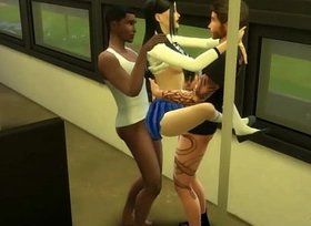 Sims 4, Japanese college girl groped and fucked down no clemency in bus
