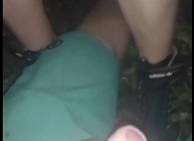 Old floozy get fucked in the park, premature creampie