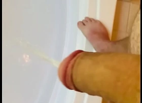 Husband Pissing in burnish apply Bathtub Unique