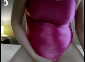 One Piece Pink Swimsuit Reprimand think about increased by Huge Cum