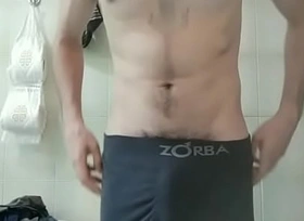 Brobdingnagian dick chap got caught around bathroom wits cramped camera