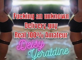 Spied on seducing and screwing an unknown delivery man. I receive the messenger in my lingerie and he is tempted to fuck me, my cuckold husband records me hidden