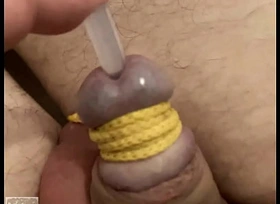 Tied glands and imitation rod in my peehole