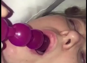 horny as fuck Brit piece of baggage Alison bringing off with toys and balls