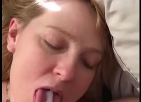 CIM ALERT  !!  Brit girl Alison takes cum anent mouth and loves it , tasty