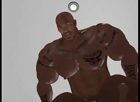 james harrison stretches, then does a power working-out (in kirmess woman's pussy)