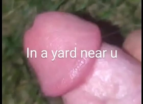 Cumming in neighborhood yard