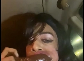 Exposed black sissy fag playing nearby bbc knick-knack