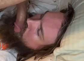 Wet self suck with the addition of Cum on my beard