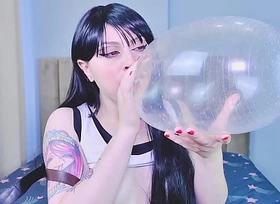 Pervert teen Tifa Lockhart loves to blow sputter gum, condoms and balloons to get a huge twine