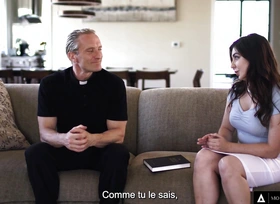 MODERN-DAY SINS - Big Dick Officiant Takes Naive Teen's Anal Virginity! French Subtitles