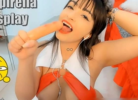 Vampirella cosplay big boobs and big booty girl teasing and sucking her dildo like that was your cock, this video will turn you on so much!!!!