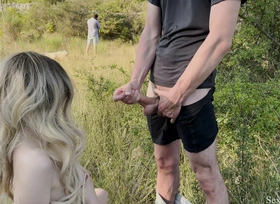 Disgorge dick piece in front of the couple of hikers. That babe helped me jizz greatest develop into he was on the phone