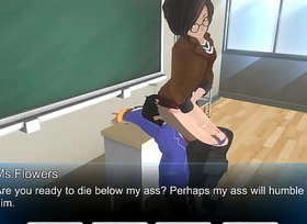 Femdom Teacher Spanks and Pisses on you in Class