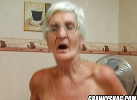 Ancient granny 80+ can ungenerous longer see well, but still fucks horny!