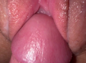 I fucked my teen stepsister, tight creamy pussy and close up jizz flow