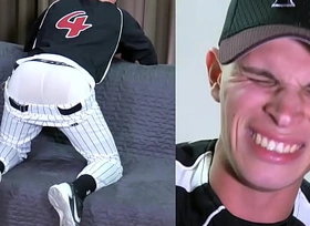 Straight U.S. Marine Spanked in a Baseball Uniform