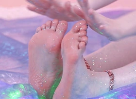 oil and glitter feet (Arya Grander)
