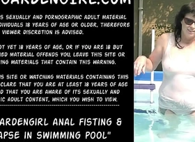 Dirtygardengirl anal fisting and prolapse in swimming pool