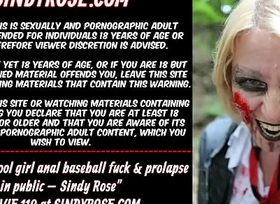 Zombie girl anal baseball fuck and prolapse upon public XXX Sindy Rose