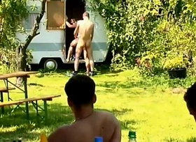 Awesome gay sex outdoor have fun