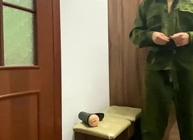 Russian SOLDIER after be imparted to murder ARMY Fucks A Silicone HOLE and Ends Up Hard