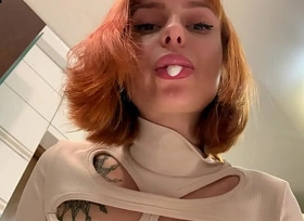 POV Spit and Rest room Pissing With Redhead Mistress Kira