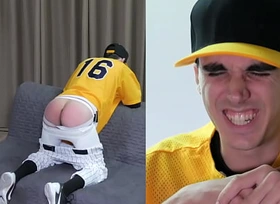 Straight Twink Spanked in a Baseball Uniform