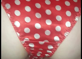 Satin panties thing embrace and blowjob