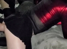 Sissy slut gets hammered fast relating to an increment of deep distance from fuck machine relating to VERY THICK dildo