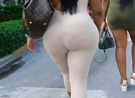 See-through leggings visible thong booty 6