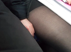 Sexy amour unspecific pantyhose toes touch