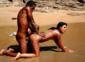 Hot brazilian girl fucked by big blacklist millstone of shit in the beach