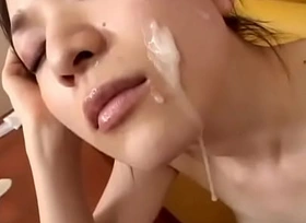 Japanese girl weathering sperm