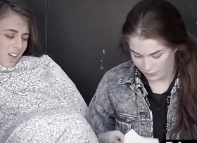 Teen homeless sweeping gets lesbian sex lesson