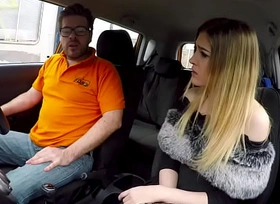 Cardriving Brit babe pounded by teacher before sucking POV