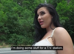 Public Deputy hitch-hiker with fabulous big boobs gender a big gumshoe