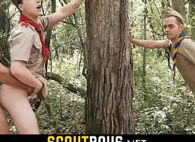 Gay boys sucking and getting fucked all round woods by horny older men-SCOUTBOYS XXX video 